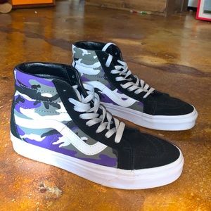 vans high tops purple camo